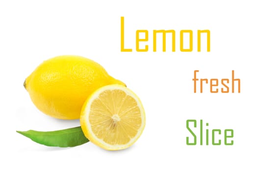 Fresh lemon citrus isolated on white background
