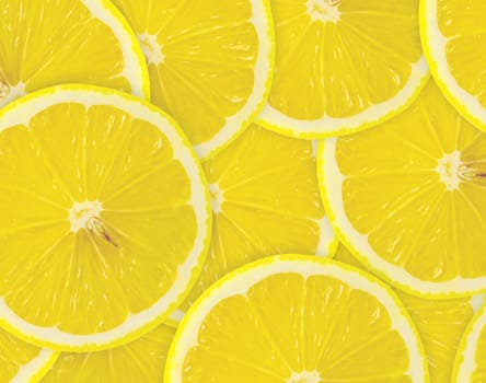 Abstract background with citrus-fruit of lemon slices. Close-up. Studio photography.