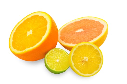 Citrus fresh fruit isolated on a white background