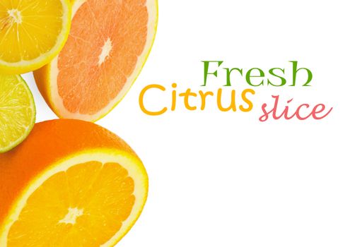Citrus fresh fruit isolated on a white background