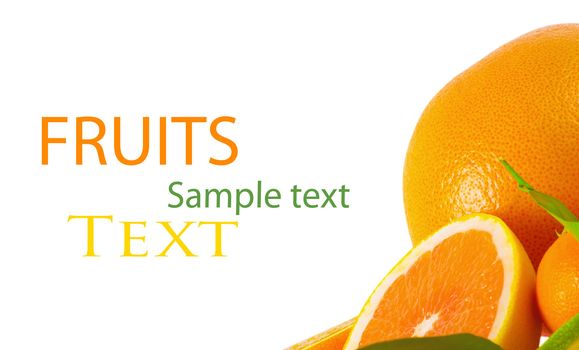 Vitamin C Overload, Stacks of sliced fruit isolated on white