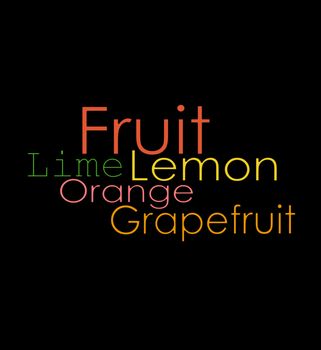 Fruit word background