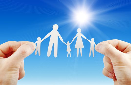 paper family in hands