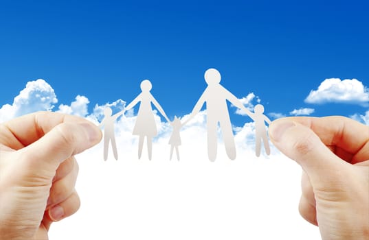 paper family in hands