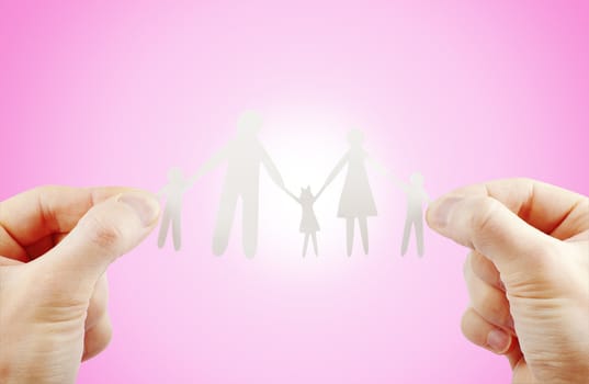 paper family in hands