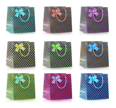 Shopping bags isolated on the white background