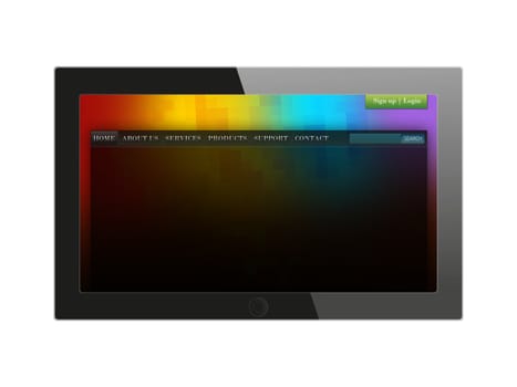 Black generic tablet pc on white background.