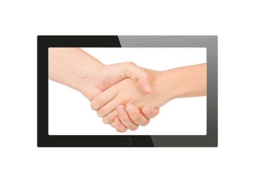 Black generic tablet pc, 3d render.