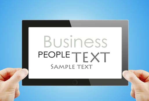 Black generic tablet pc, 3d render.