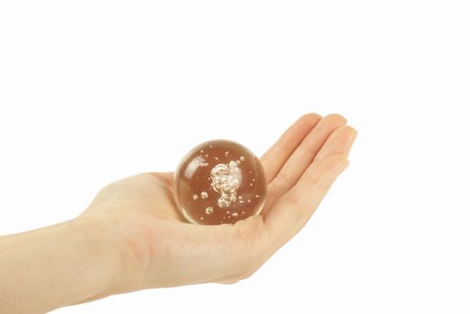 Hand holding a Crystal Ball for background
