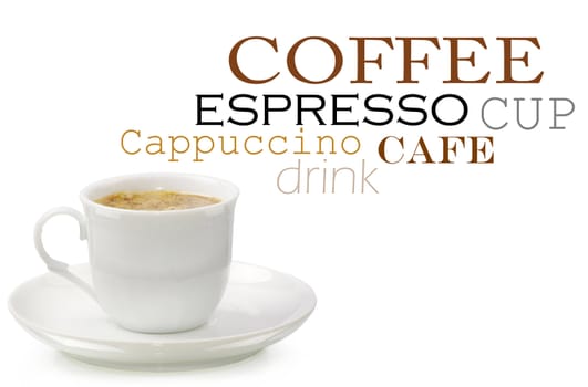 Coffee cup on white background