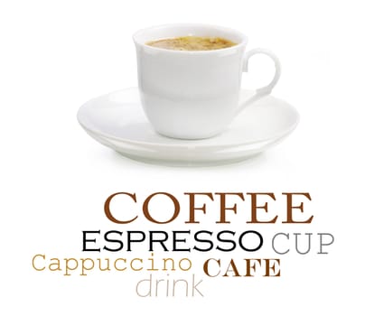 Coffee cup on white background