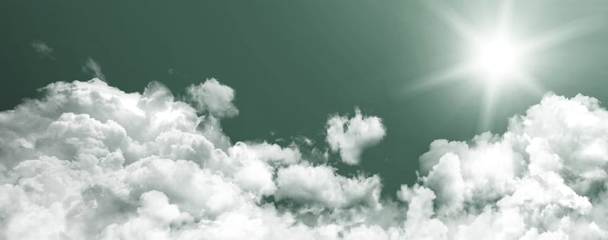 White clouds in blue sky
