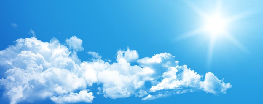 White clouds in blue sky