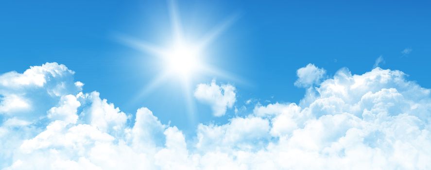White clouds in blue sky