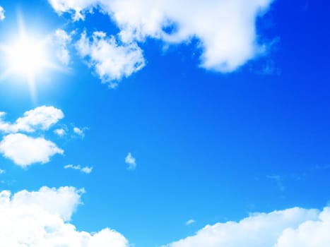 blue sky background with tiny clouds
