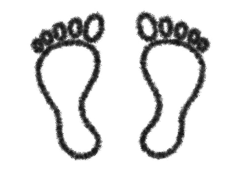 black footprint grunge element
