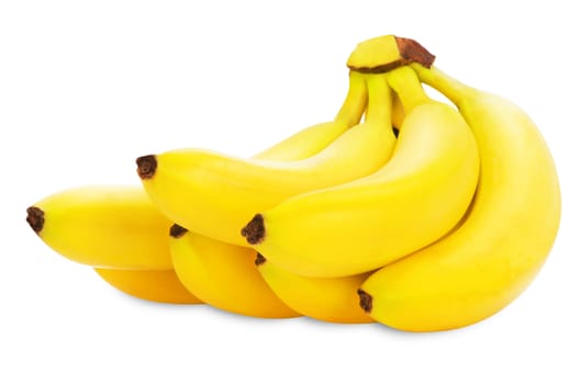 Bunch of bananas isolated on white background + Clipping Path