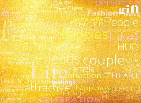 Seamless pattern made from words which relate with word love