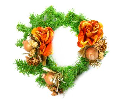 Christmas wreath, isolated on white background
