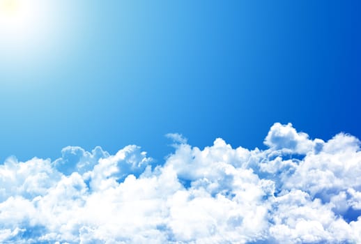 White clouds in blue sky