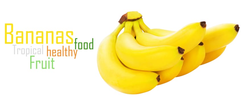 Bunch of bananas isolated on white background + Clipping Path
