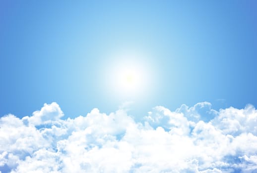 White clouds in blue sky