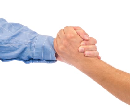 Businesspeople shaking hands isolated on white Background