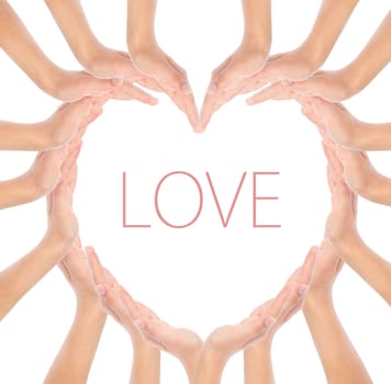 Hands make heart shape