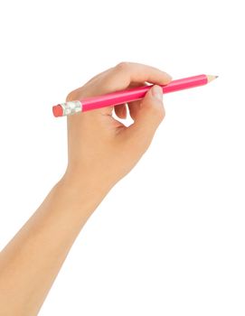 human hands with pencil writting something