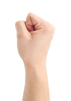 Fist. Gesture of the hand on white background