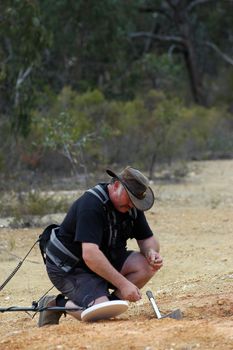 In search of gold nuggets in Australia in Victoria