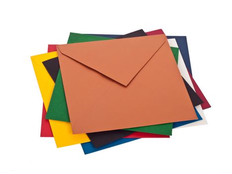 a pile of colorful envelops