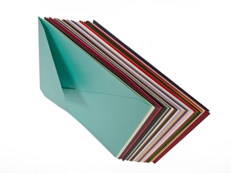 a lot of colorful envelops in vertical position