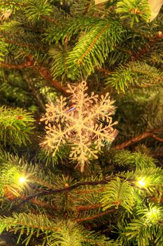 christmas decoration hanging on the christmas tree