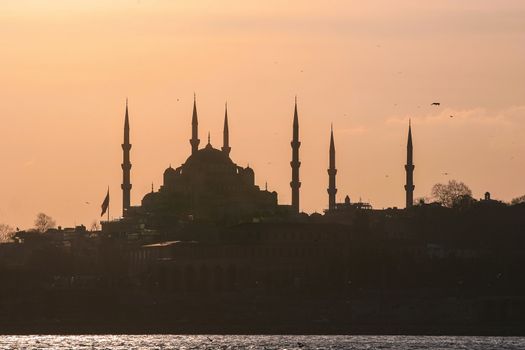 Silhouette of a Mosques in Istanbul, Turkey