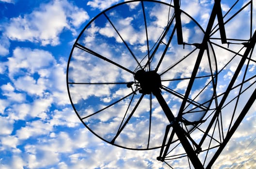 satellite dish antennas under sky