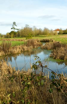 english countryside scene on a cold winters day