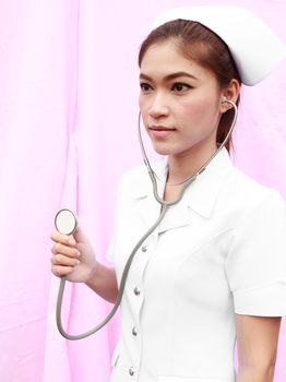 Young nurse with  a stethoscope