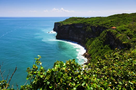 View of Pura Uluwatu temple in Bali island, Indonesia