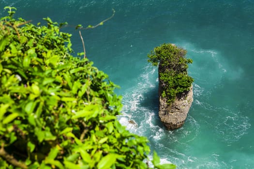 Rock sea and wave at Pura Uluwatu temple, Bali, Indonesia