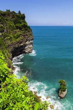 View of Pura Uluwatu temple in Bali island, Indonesia