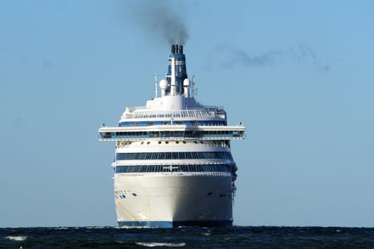 Passenger ferry on a background of the blue sky