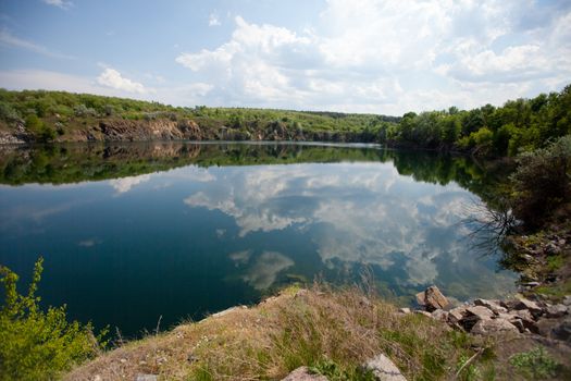 view to the blue lake