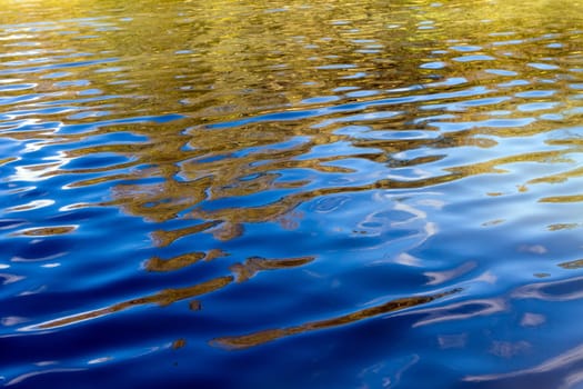 real water ripples in a blue lake