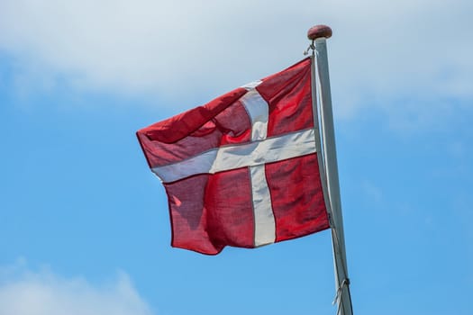 denmark banner in the wind