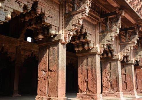 Pillars at Agra Fort in India