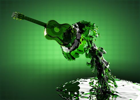 Guitar in water made in 3D