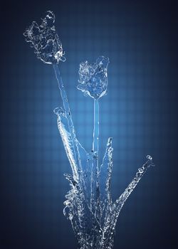 Flower of ice made in 3D