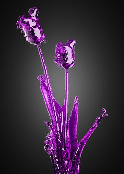 Flower of glass made in 3D